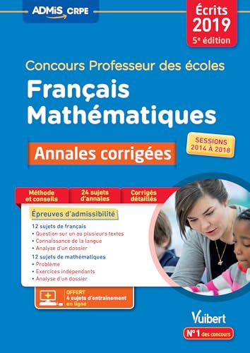 Beispielbild fr Concours professeur des coles toutes annales 2014 A 2018 franais mathmatiqu zum Verkauf von Ammareal