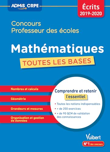 9782311206142: Concours professeur des coles toutes les bases en mathmatiques (Admis enseignement fiches) (French Edition)