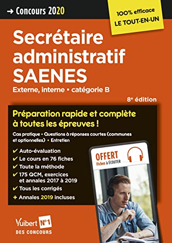 Stock image for Concours Secrtaire administratif et SAENES - Catgorie B: Concours 2020 for sale by Ammareal