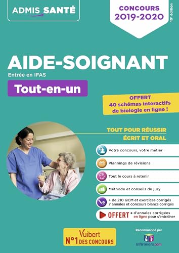 Beispielbild fr Concours Aide-soignant - Entre en IFAS - Tout-en-un: Concours 2019-2020 - Avec 40 schmas interactifs zum Verkauf von Ammareal