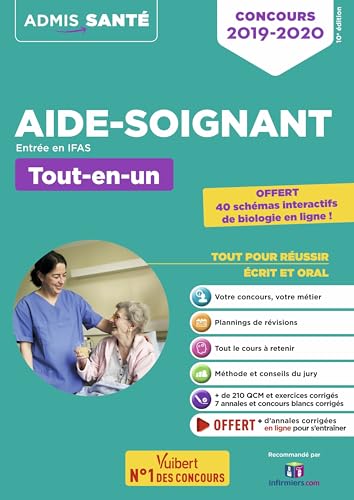 Stock image for Concours Aide-soignant - Entre en IFAS - Tout-en-un: Concours 2019-2020 - Avec 40 schmas interactifs for sale by Ammareal