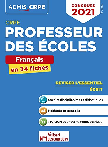 Beispielbild fr CRPE - Concours Professeur des coles - Franais - L'essentiel en 34 fiches: Ecrit - Admissibilit 2021 zum Verkauf von Ammareal
