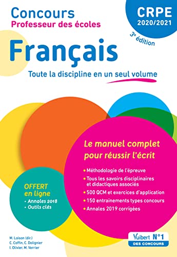Stock image for Concours Professeur des coles - CRPE - Franais - Le manuel complet pour russir l'crit: CRPE Admissibilit 2020 for sale by Ammareal
