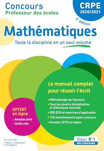 Beispielbild fr Concours Professeur des coles - CRPE - Mathmatiques - Le manuel complet pour russir l'crit: CRPE Admissibilit 2020 zum Verkauf von Ammareal