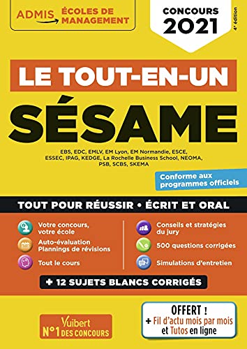 Stock image for Le Tout-en-un SSAME - 15 sujets blancs - Ecrits et oraux - Tutos offerts - Concours 2021 for sale by medimops