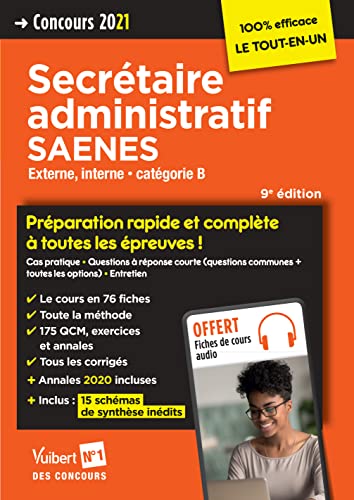 Stock image for Secrtaire Administratif Saenes : Concours Externe Et Interne, Catgorie B : Concours 2021 for sale by RECYCLIVRE
