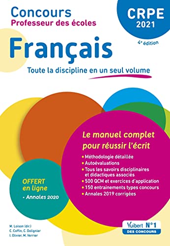 Beispielbild fr CRPE - Concours Professeur des coles - Franais - Le manuel complet pour russir l'crit en un seul volume - Annales 2020 offertes: Admissi zum Verkauf von Ammareal