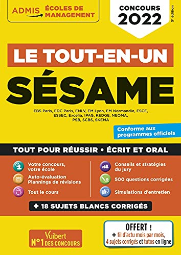 Beispielbild fr Le tout-en-un SSAME - 18 sujets blancs - Ecrits et oraux - Tutos offerts: Concours 2022 zum Verkauf von Ammareal