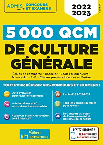 9782311209815: 5000 QCM de culture gnrale: Concours et examens 2022-2023 - Testez votre culture gnrale