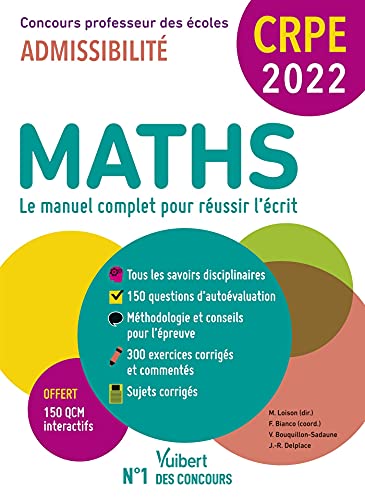9782311210750: CRPE - Concours Professeur des coles - Maths: Ecrit 2022 - Nouveau concours