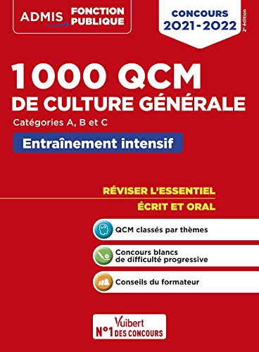 Imagen de archivo de 1000 QCM de culture gnrale: Concours de la fonction publique - Catgories A, B et C Bellgo, Olivier; Hoffert, Mlanie et Prs, Rmi a la venta por BIBLIO-NET