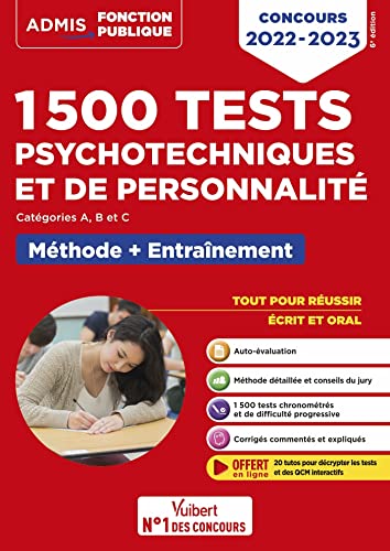 9782311212785: 1500 tests psychotechniques et de personnalit - Mthode et entranement intensif: Concours 2022-2023 - Catgories A, B et C