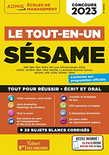 Stock image for Le tout-en-un SSAME - 15 sujets blancs - Ecrits et oraux - Tutos offerts: Concours 2023 for sale by medimops