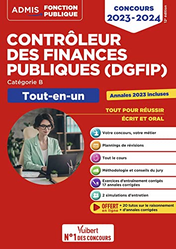 Beispielbild fr Concours Contrleur des Finances publiques (DGFIP) - Catgorie B - Tout-en-un: Concours externe 2023-2024 20 tutos offerts zum Verkauf von medimops