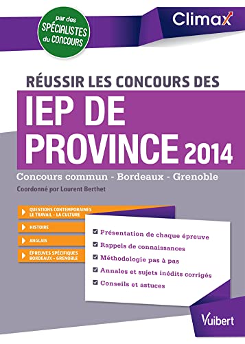 9782311400502: Russir les concours des IEP de province: Concours commun - Bordeaux- Grenoble