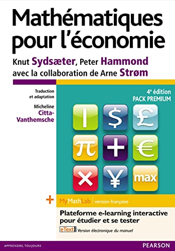 Beispielbild für Mathématiques pour l'économie : Avec MyMathLab, version française zum Verkauf von medimops