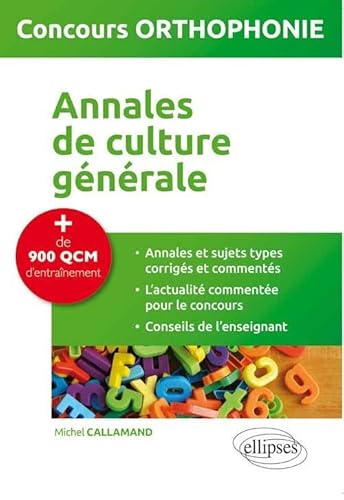 Beispielbild fr Annales de culture gnrale - concours orthophonie zum Verkauf von Gallix