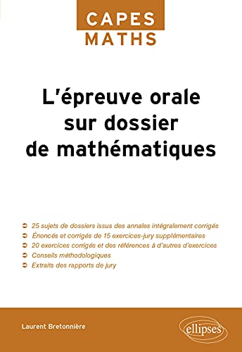 9782340002104: L'preuve orale sur dossier de Mathmatiques CAPES