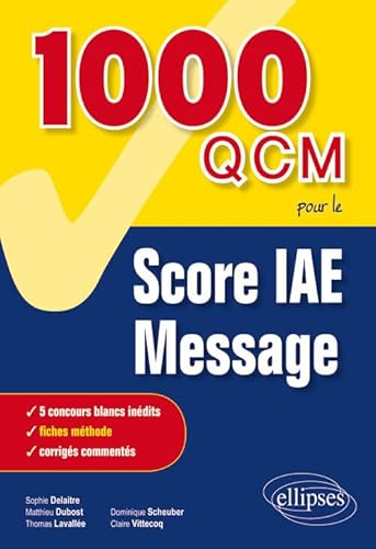 Beispielbild fr 1000 QCM pour le Score IAE Message zum Verkauf von Ammareal