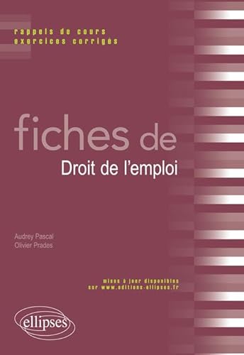 Imagen de archivo de Fiches de droit de l'emploi a la venta por Les Kiosques