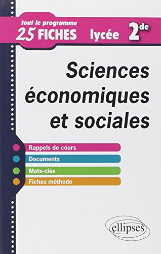 9782340003187: Sciences conomiques et sociales en 25 fiches - Seconde