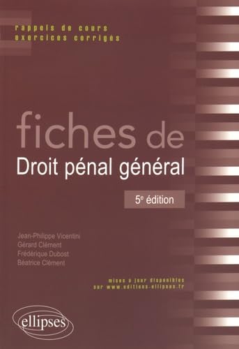 Stock image for Fiches de Droit Penal Gnral for sale by medimops