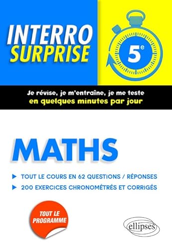 Beispielbild fr Maths 5e Tout le Cours en 62 Questions/Rponses 200 Exercices Chronomtrs et Corrigs zum Verkauf von medimops