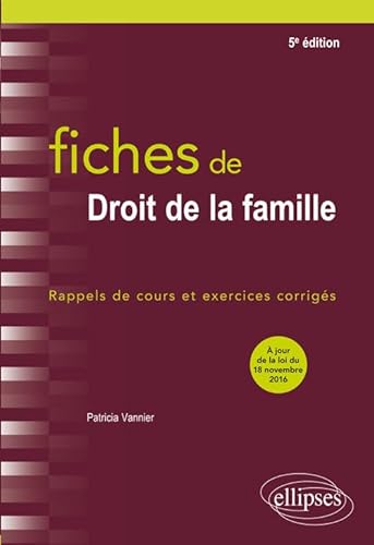 Beispielbild fr Fiches de Droit de la Famille 5e dition zum Verkauf von Ammareal