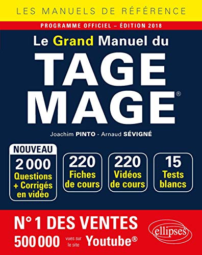 Imagen de archivo de Le Grand Manuel du TAGE MAGE - 220 fiches de cours, 15 tests blancs, 2000 questions + corrigs en vido - dition 2018 a la venta por medimops