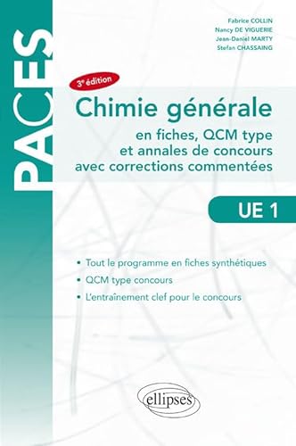 Stock image for Chimie gnrale en fiches, QCM type et annales de concours avec corrections commentes UE 1 for sale by Ammareal