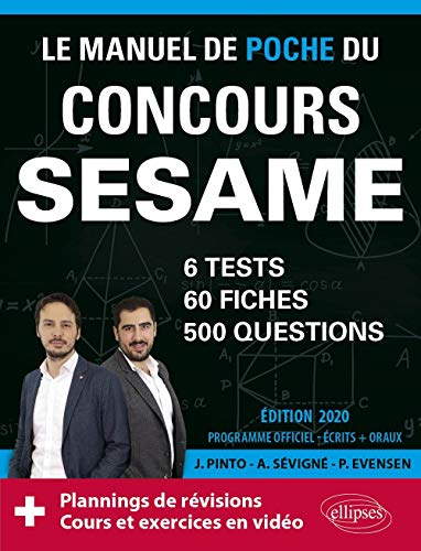 Imagen de archivo de Le Manuel de POCHE du concours SESAME (crits + oraux) - 60 fiches, 6 tests, 500 questions + corrigs en vido - dition 2020 a la venta por Ammareal