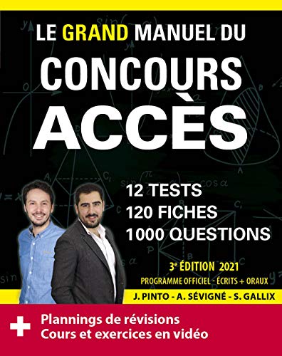 Imagen de archivo de Le grand manuel du concours ACCES: 12 tests blancs, 120 fiches de cours, 120 vidos de cours, 1000 questions a la venta por Ammareal