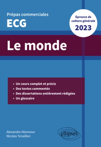 Beispielbild fr Le monde. preuve de culture gnrale - Prpas commerciales ECG 2023 zum Verkauf von Ammareal