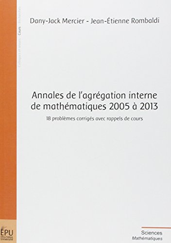 9782342009408: Annales de l'agrgation interne de mathmatiques 2005  2013