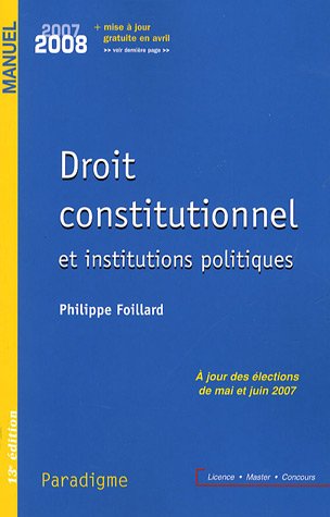 9782350200330: Droit constitutionnel et institutions politiques