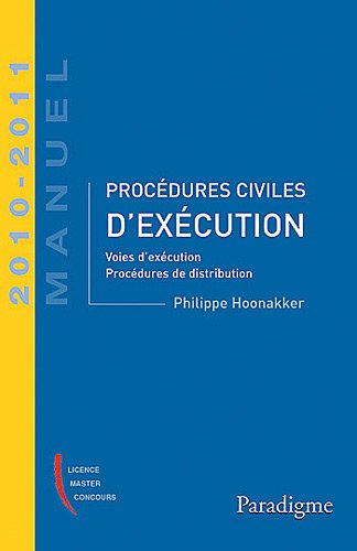 Beispielbild fr Procdures civiles d'excution 2010-2011 Hoonakker, Philippe zum Verkauf von BIBLIO-NET