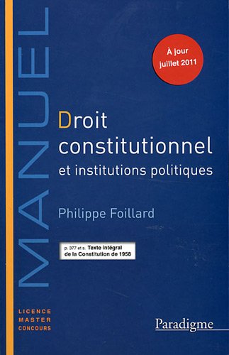 Beispielbild fr droit constitutionnel et institutions politiques zum Verkauf von Chapitre.com : livres et presse ancienne