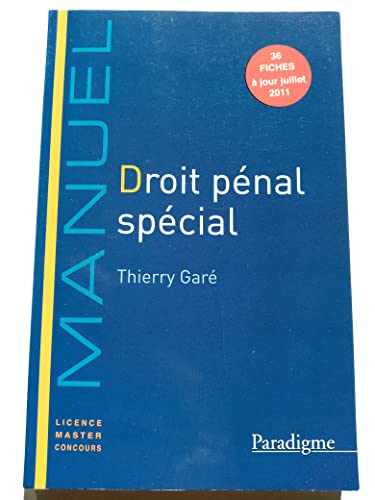 Beispielbild fr DROIT PENAL SPECIAL zum Verkauf von LiLi - La Libert des Livres