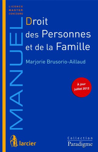 Beispielbild fr Droit des Personnes et de la Famille zum Verkauf von Ammareal