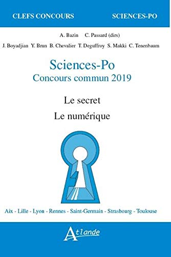 Imagen de archivo de Sciences-po concours commun 2019 - Le secret, le numrique a la venta por Ammareal