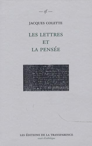 Beispielbild fr Les lettres et la pense zum Verkauf von Gallix