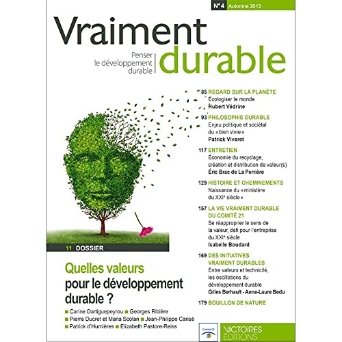 Beispielbild fr Vraiment durable N4. Quelles valeurs pour le dveloppement durable ? zum Verkauf von Ammareal