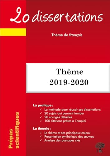 Stock image for 20 dissertations sur le thme franais 2019-2020 Prpa scientifique dmocratie for sale by Ammareal