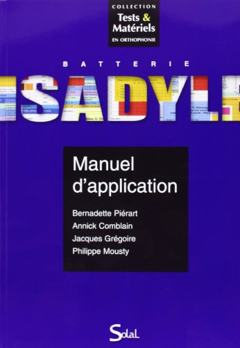 Beispielbild fr ISADYLE : Manuel thorique: Batterie de tests zum Verkauf von Gallix