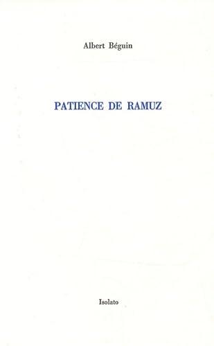 Patience de Ramuz (9782354480066) by Beguin, Albert