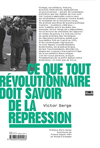 Ce que tout rÃ©volutionnaire doit savoir de la rÃ©pression (9782355220203) by Serge, Victor
