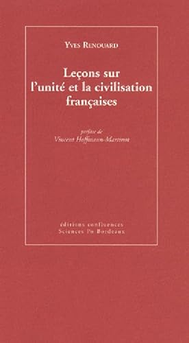 Beispielbild fr Leçons sur l'unit et la civilisation françaises zum Verkauf von AwesomeBooks