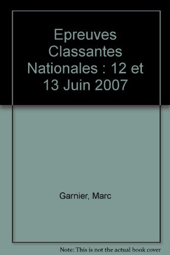Beispielbild fr Epreuves Classantes Nationales : 12 et 13 Juin 2007 zum Verkauf von Ammareal
