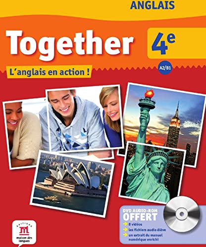 Stock image for Anglais 4e A2/B1 Together : L'anglais en action ! (1DVD) for sale by Ammareal