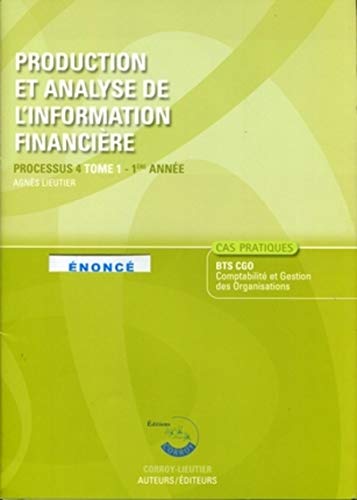 Stock image for PRODUCTION ET ANALYSE DE L'INFORMATION FINANCIERE T1. POCHETTE ENONCE. PROCESSUS LIEUTIER AGNES for sale by BIBLIO-NET